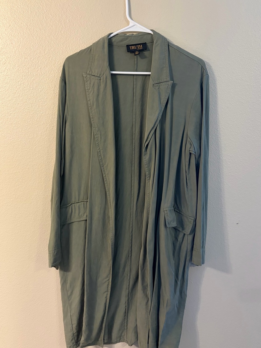 Truth Olive Lightweight Open Front Trench